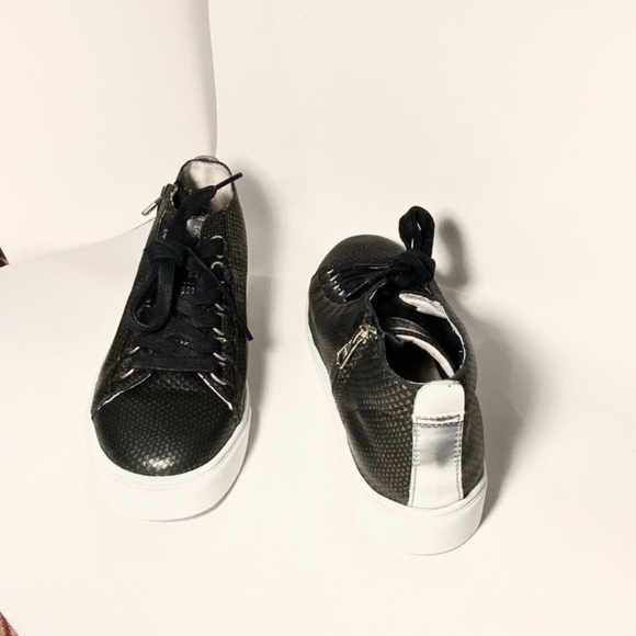 BLACKSTONE NL28 Leather Black Snake Midi Sneakers - Picture 7 of 10